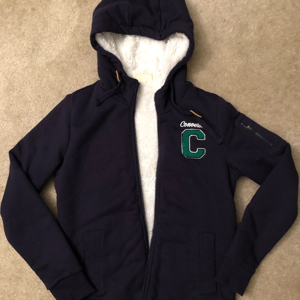 Converse fur hoodie zip up